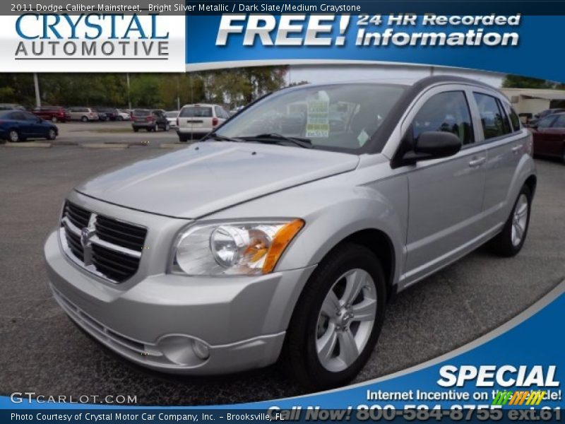 Bright Silver Metallic / Dark Slate/Medium Graystone 2011 Dodge Caliber Mainstreet