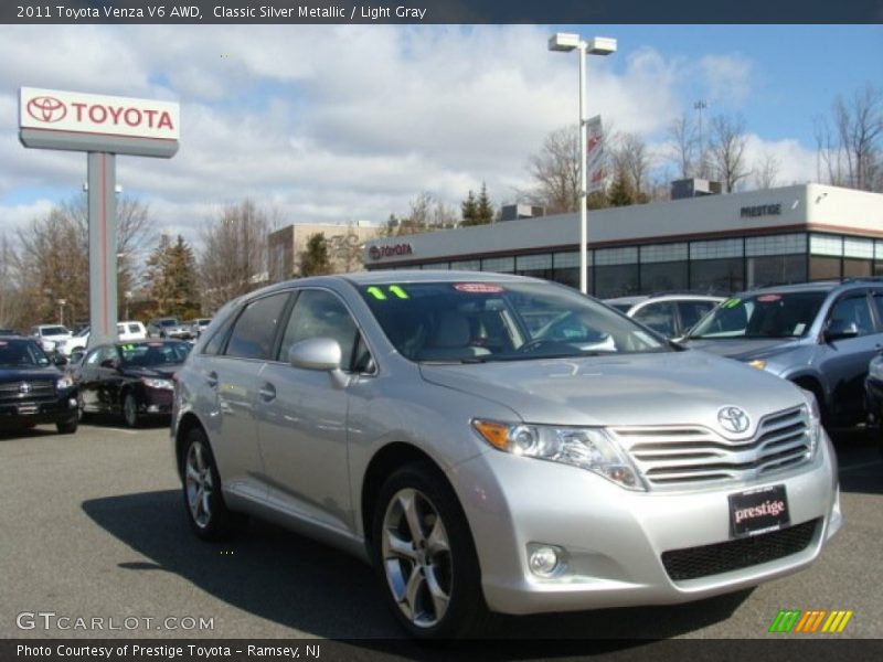 Classic Silver Metallic / Light Gray 2011 Toyota Venza V6 AWD
