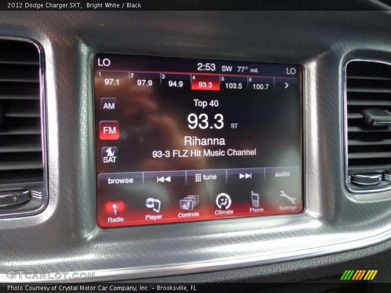 Bright White / Black 2012 Dodge Charger SXT