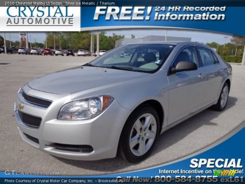 Silver Ice Metallic / Titanium 2010 Chevrolet Malibu LS Sedan