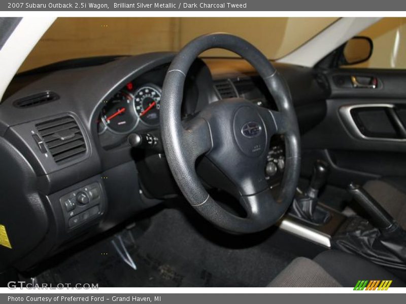 Brilliant Silver Metallic / Dark Charcoal Tweed 2007 Subaru Outback 2.5i Wagon