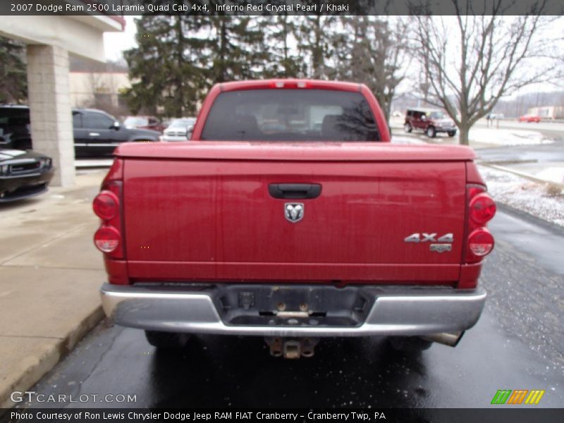 Inferno Red Crystal Pearl / Khaki 2007 Dodge Ram 2500 Laramie Quad Cab 4x4