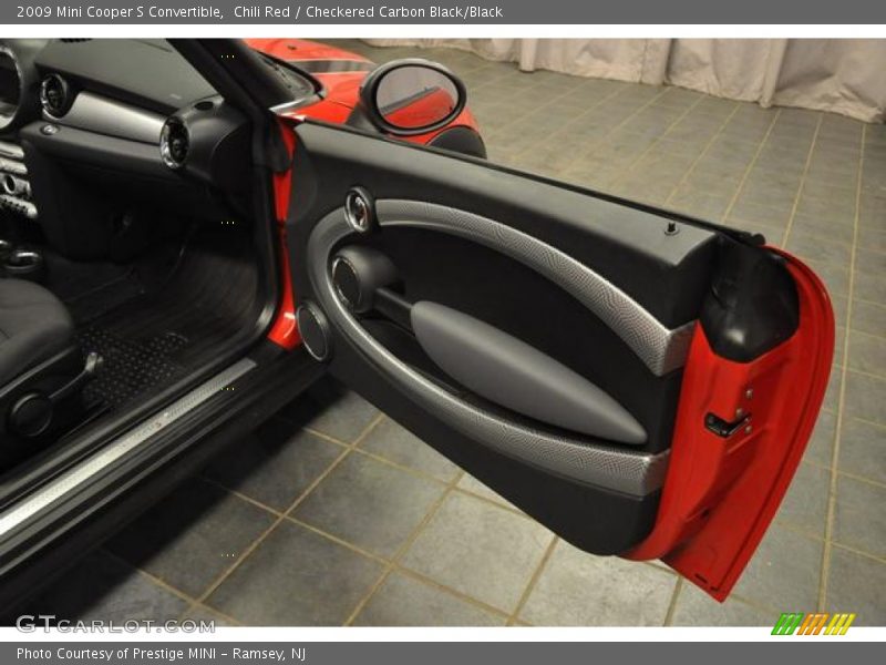 Chili Red / Checkered Carbon Black/Black 2009 Mini Cooper S Convertible