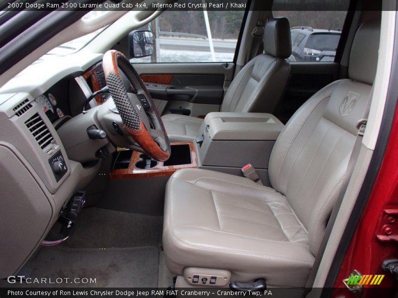Inferno Red Crystal Pearl / Khaki 2007 Dodge Ram 2500 Laramie Quad Cab 4x4