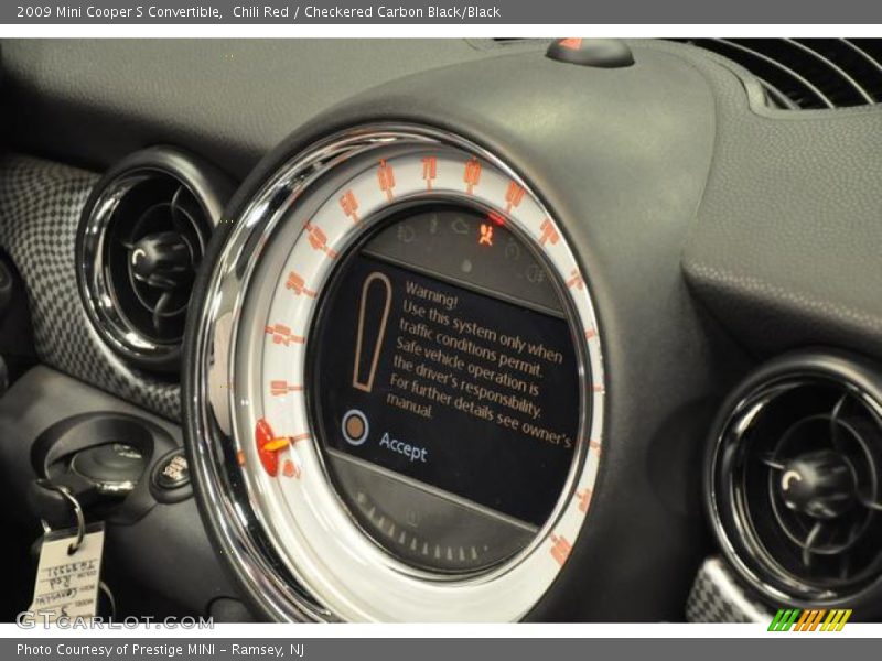 Chili Red / Checkered Carbon Black/Black 2009 Mini Cooper S Convertible