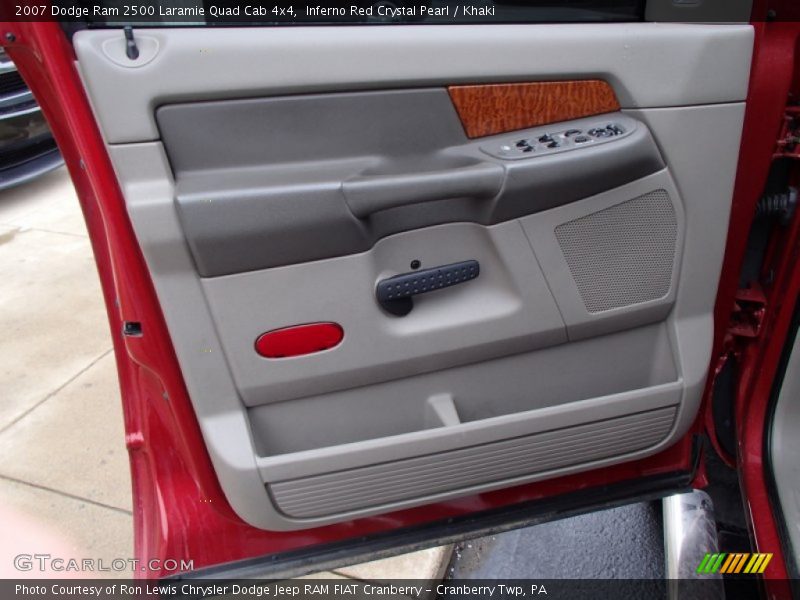 Inferno Red Crystal Pearl / Khaki 2007 Dodge Ram 2500 Laramie Quad Cab 4x4