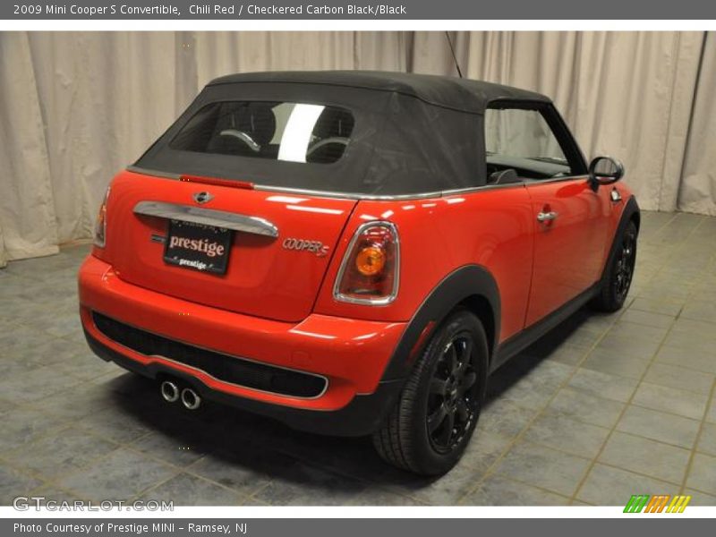 Chili Red / Checkered Carbon Black/Black 2009 Mini Cooper S Convertible