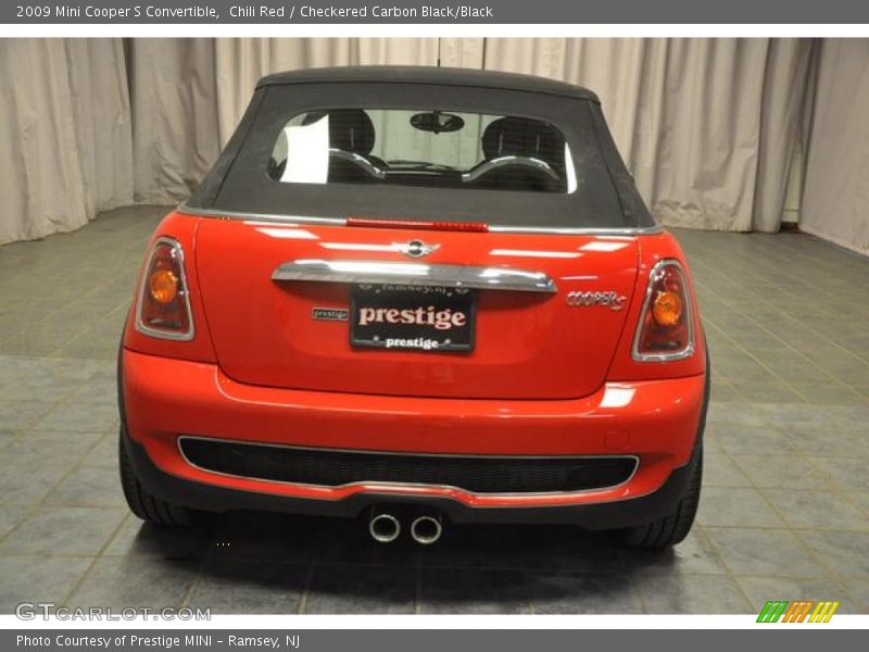 Chili Red / Checkered Carbon Black/Black 2009 Mini Cooper S Convertible