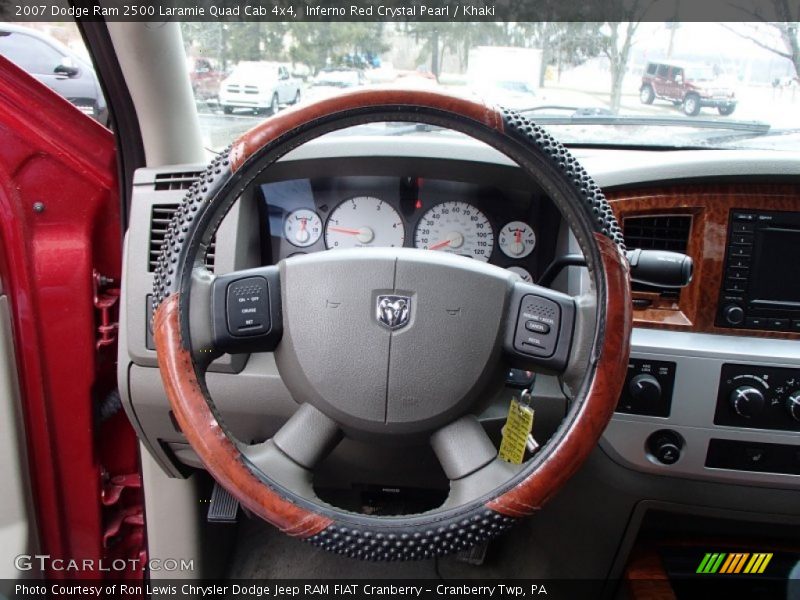 Inferno Red Crystal Pearl / Khaki 2007 Dodge Ram 2500 Laramie Quad Cab 4x4