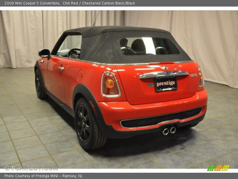 Chili Red / Checkered Carbon Black/Black 2009 Mini Cooper S Convertible