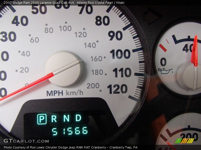 Inferno Red Crystal Pearl / Khaki 2007 Dodge Ram 2500 Laramie Quad Cab 4x4