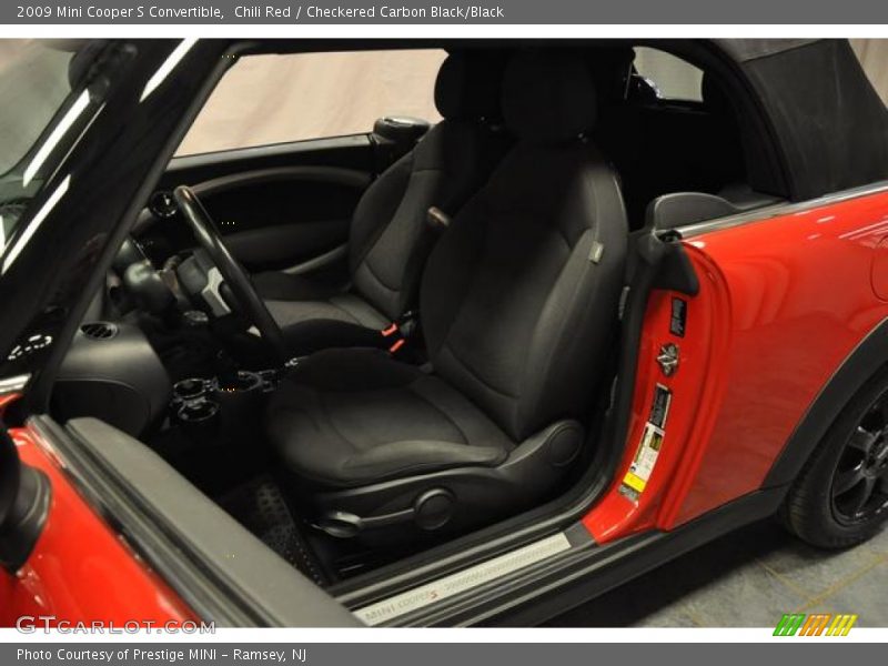 Chili Red / Checkered Carbon Black/Black 2009 Mini Cooper S Convertible