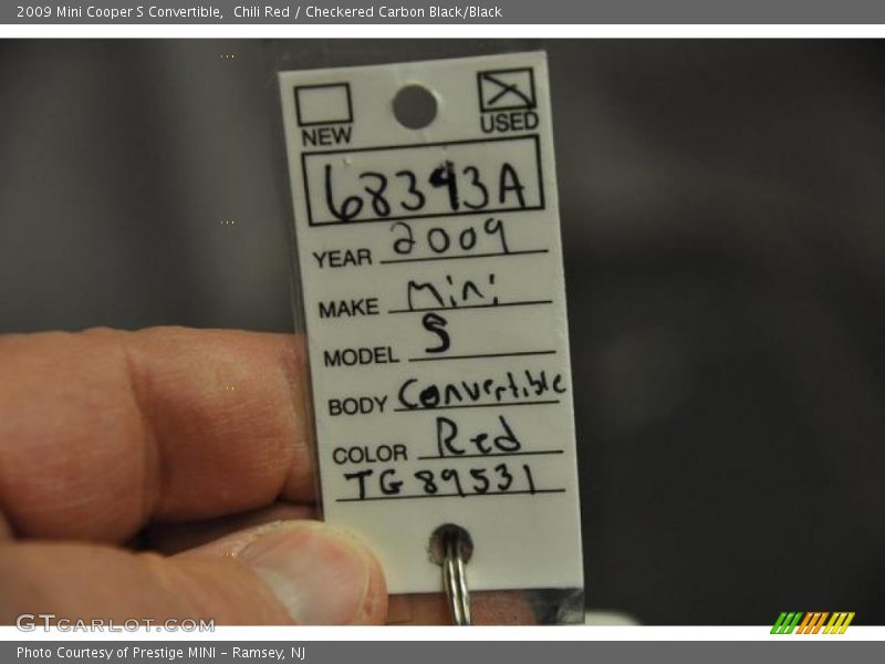 Chili Red / Checkered Carbon Black/Black 2009 Mini Cooper S Convertible
