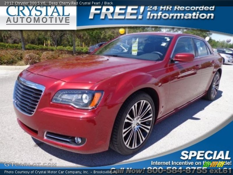 Deep Cherry Red Crystal Pearl / Black 2012 Chrysler 300 S V6