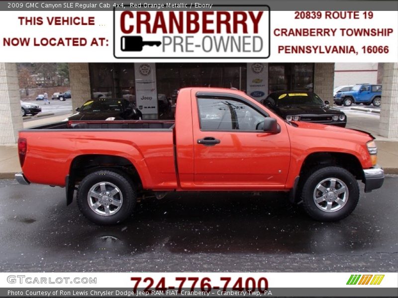 Red Orange Metallic / Ebony 2009 GMC Canyon SLE Regular Cab 4x4