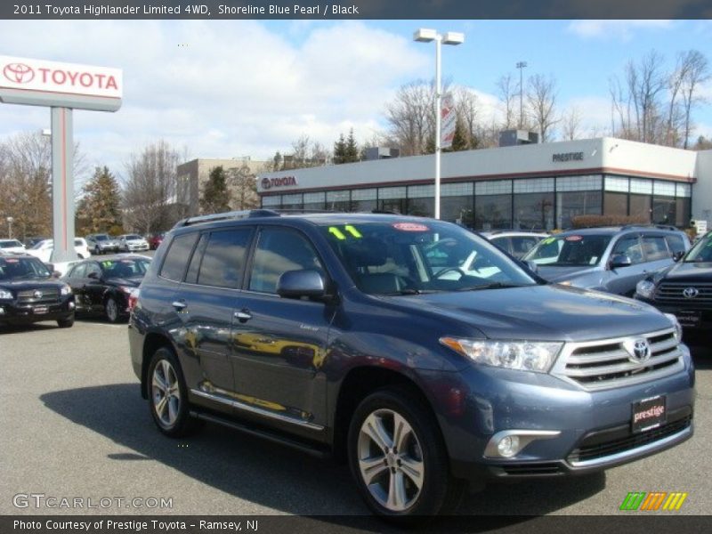 Shoreline Blue Pearl / Black 2011 Toyota Highlander Limited 4WD