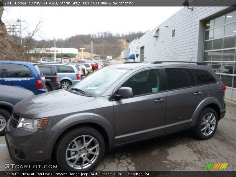 Storm Gray Pearl / R/T Black/Red Stitching 2013 Dodge Journey R/T AWD