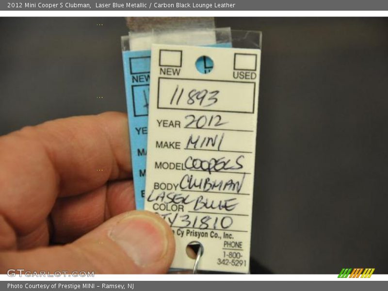 Laser Blue Metallic / Carbon Black Lounge Leather 2012 Mini Cooper S Clubman