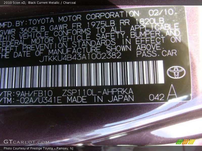 Black Current Metallic / Charcoal 2010 Scion xD