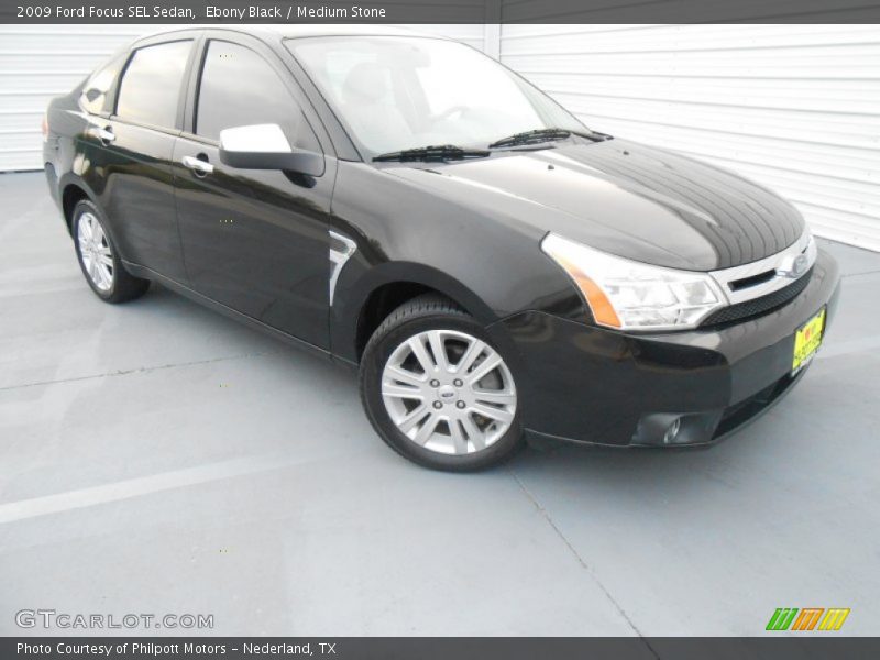 Ebony Black / Medium Stone 2009 Ford Focus SEL Sedan