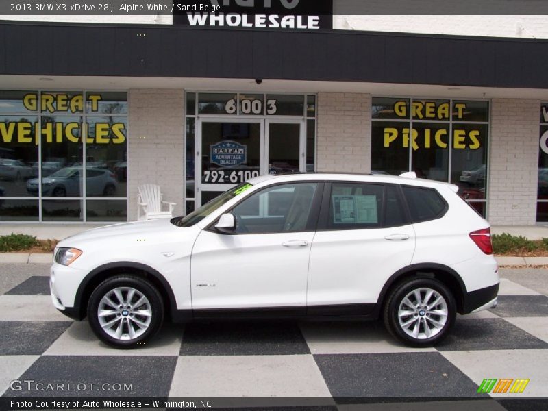 Alpine White / Sand Beige 2013 BMW X3 xDrive 28i