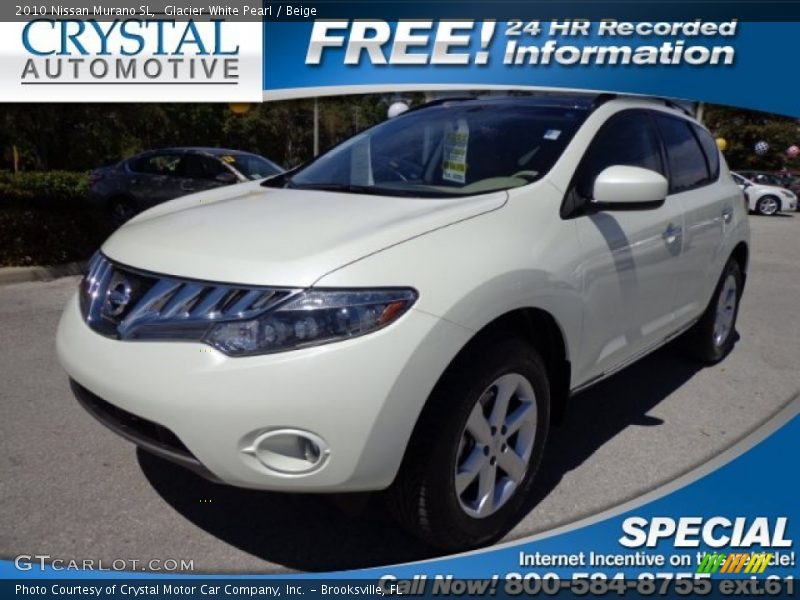 Glacier White Pearl / Beige 2010 Nissan Murano SL