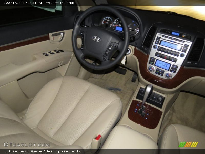 Arctic White / Beige 2007 Hyundai Santa Fe SE