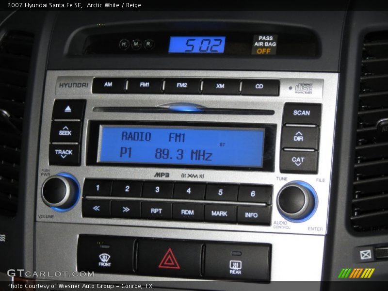 Arctic White / Beige 2007 Hyundai Santa Fe SE