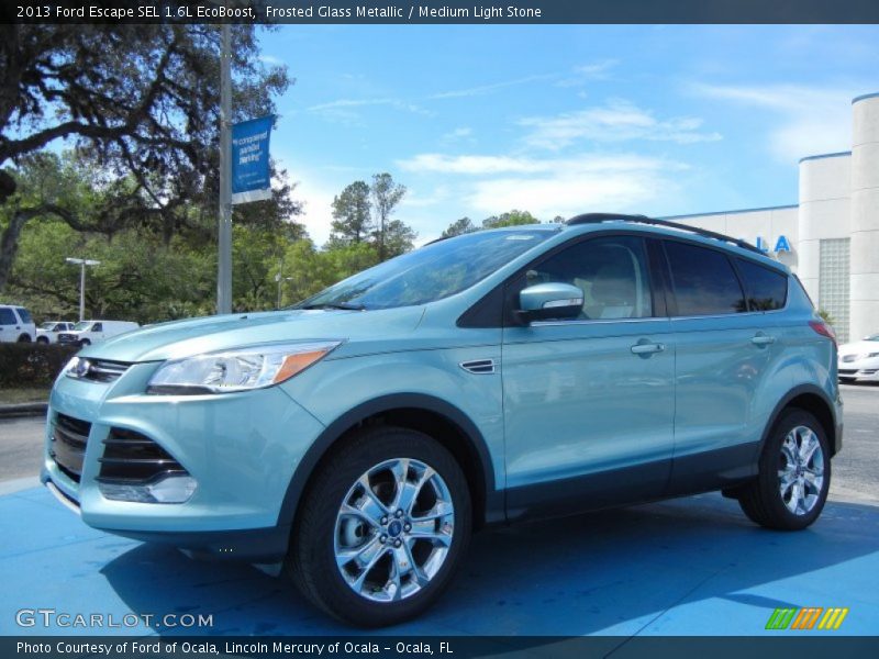 Frosted Glass Metallic / Medium Light Stone 2013 Ford Escape SEL 1.6L EcoBoost