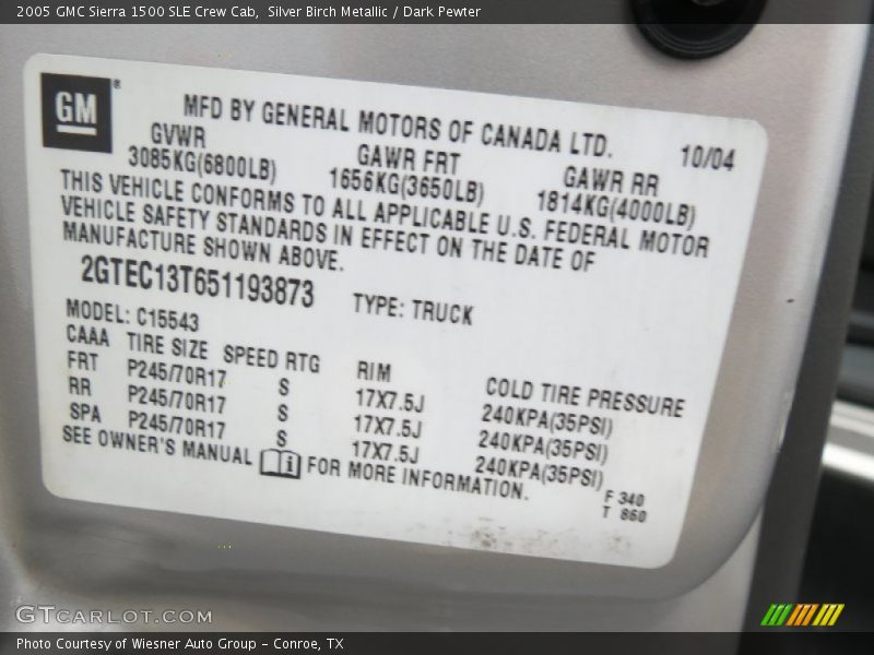 Silver Birch Metallic / Dark Pewter 2005 GMC Sierra 1500 SLE Crew Cab