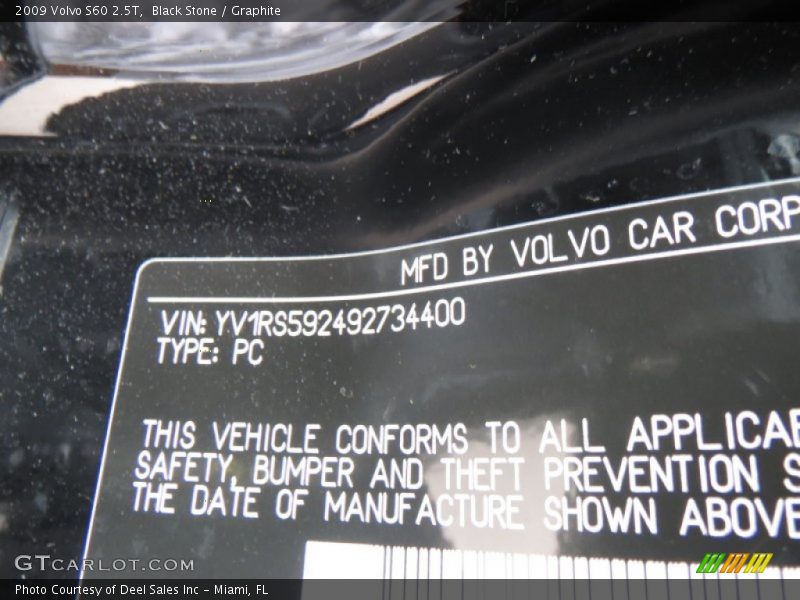 Black Stone / Graphite 2009 Volvo S60 2.5T