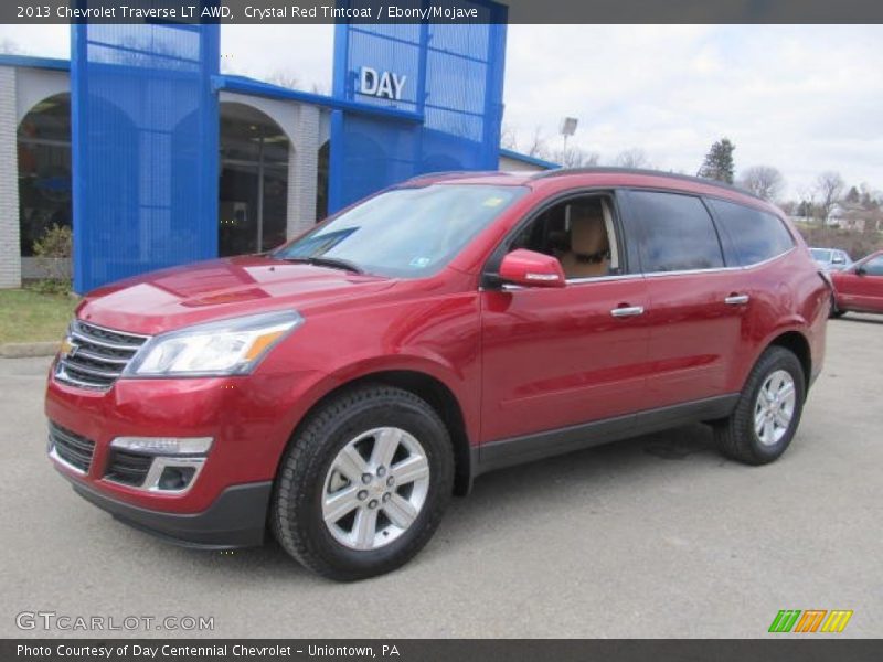 Crystal Red Tintcoat / Ebony/Mojave 2013 Chevrolet Traverse LT AWD