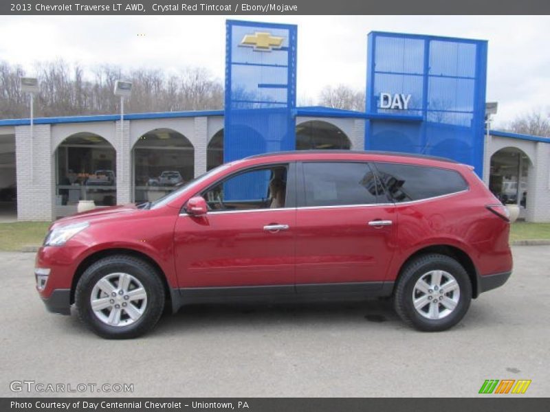 Crystal Red Tintcoat / Ebony/Mojave 2013 Chevrolet Traverse LT AWD