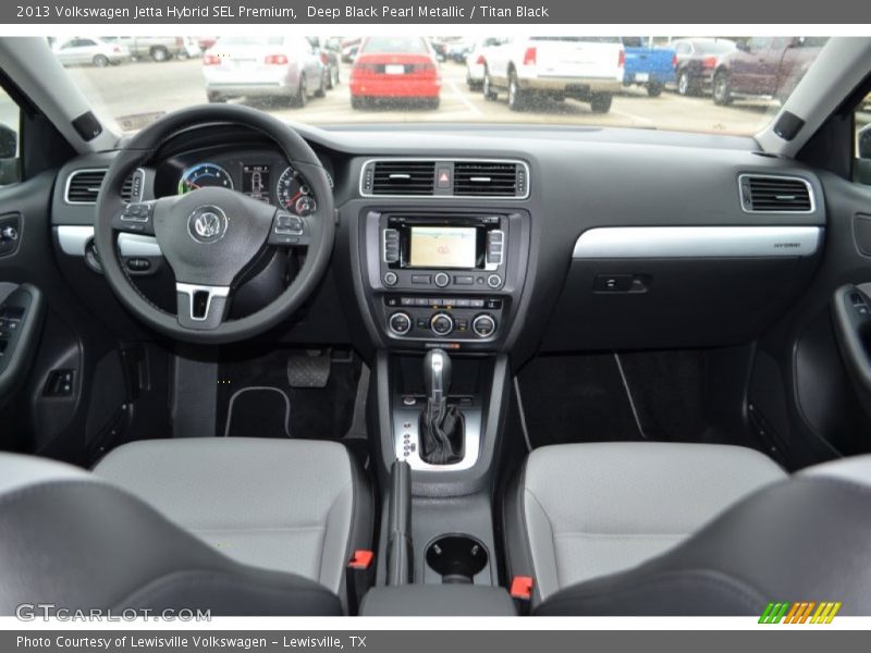 Deep Black Pearl Metallic / Titan Black 2013 Volkswagen Jetta Hybrid SEL Premium