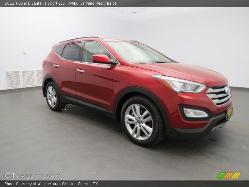 Serrano Red / Beige 2013 Hyundai Santa Fe Sport 2.0T AWD