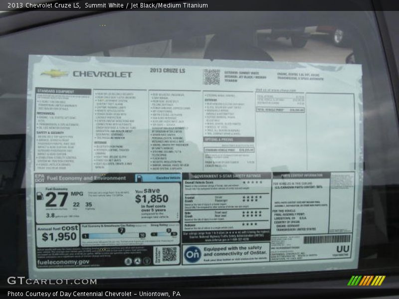 Summit White / Jet Black/Medium Titanium 2013 Chevrolet Cruze LS