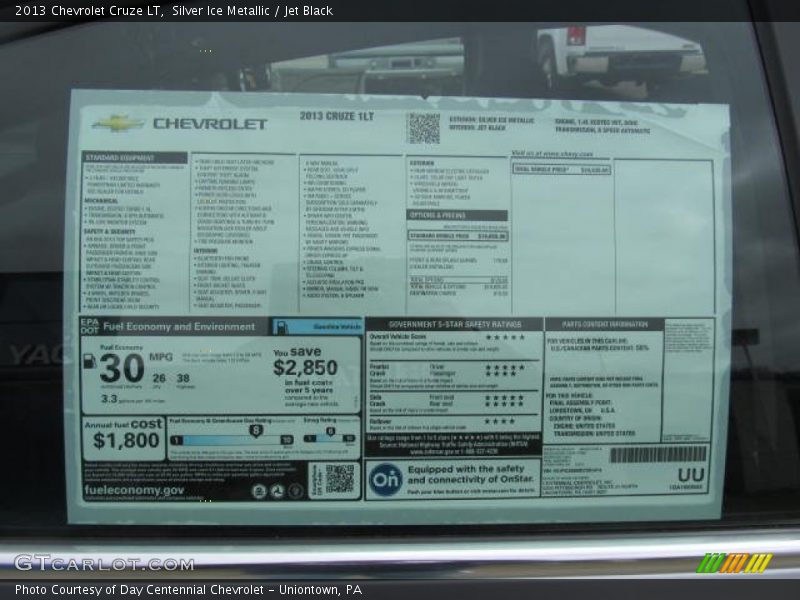 Silver Ice Metallic / Jet Black 2013 Chevrolet Cruze LT