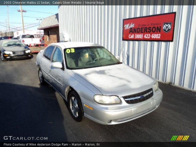 Galaxy Silver Metallic / Neutral Beige 2003 Chevrolet Malibu LS Sedan