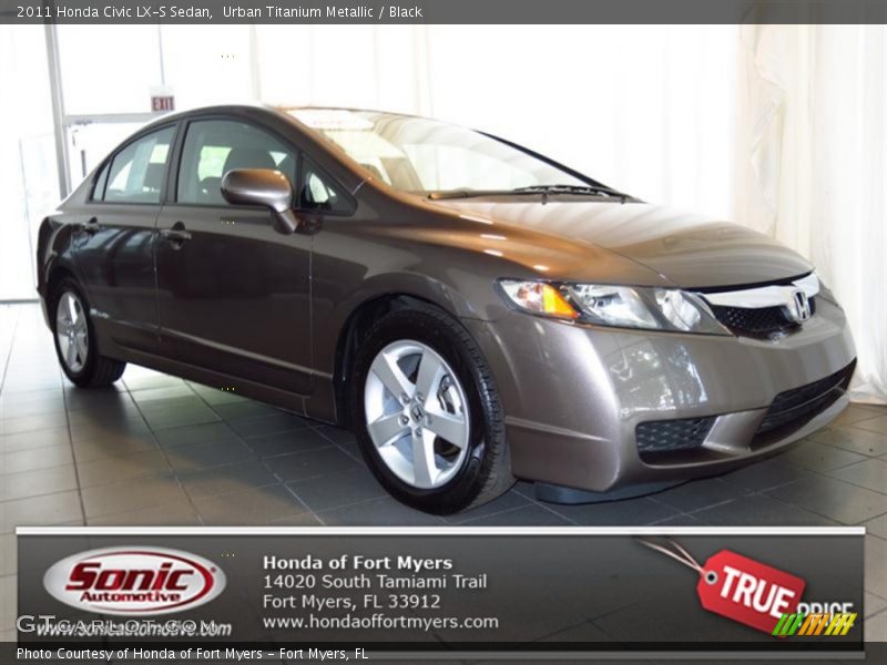 Urban Titanium Metallic / Black 2011 Honda Civic LX-S Sedan