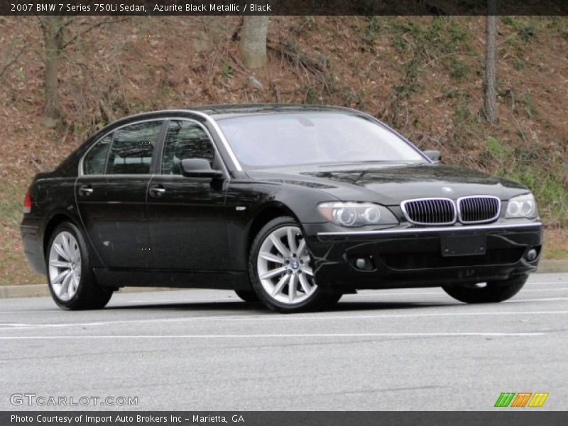 Azurite Black Metallic / Black 2007 BMW 7 Series 750Li Sedan