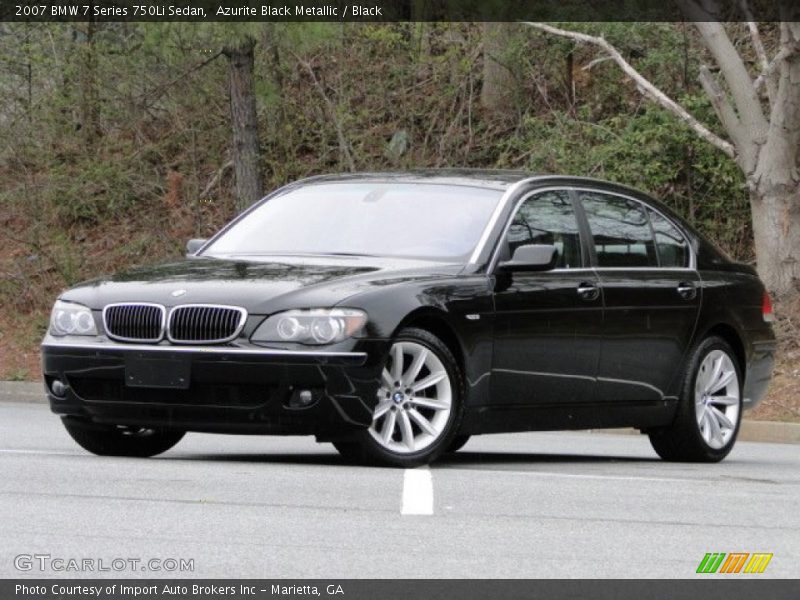 Azurite Black Metallic / Black 2007 BMW 7 Series 750Li Sedan