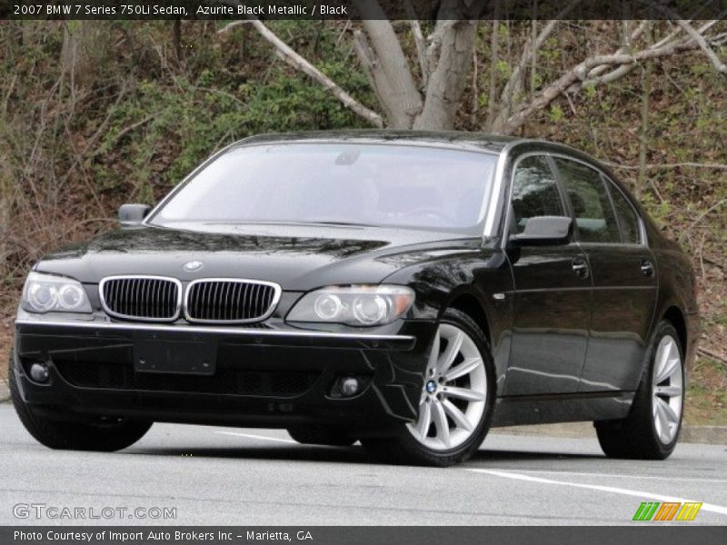 Azurite Black Metallic / Black 2007 BMW 7 Series 750Li Sedan