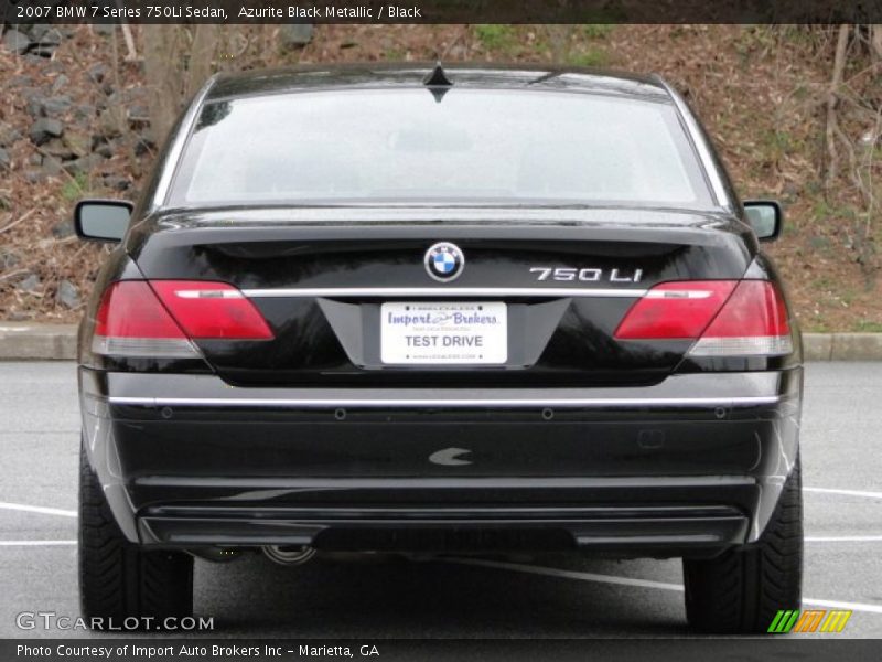 Azurite Black Metallic / Black 2007 BMW 7 Series 750Li Sedan