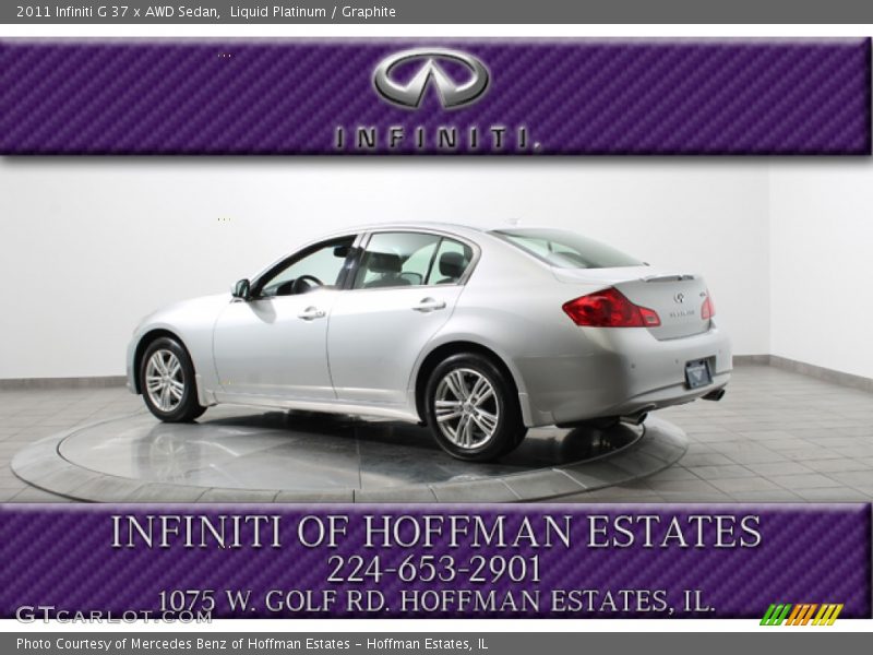 Liquid Platinum / Graphite 2011 Infiniti G 37 x AWD Sedan