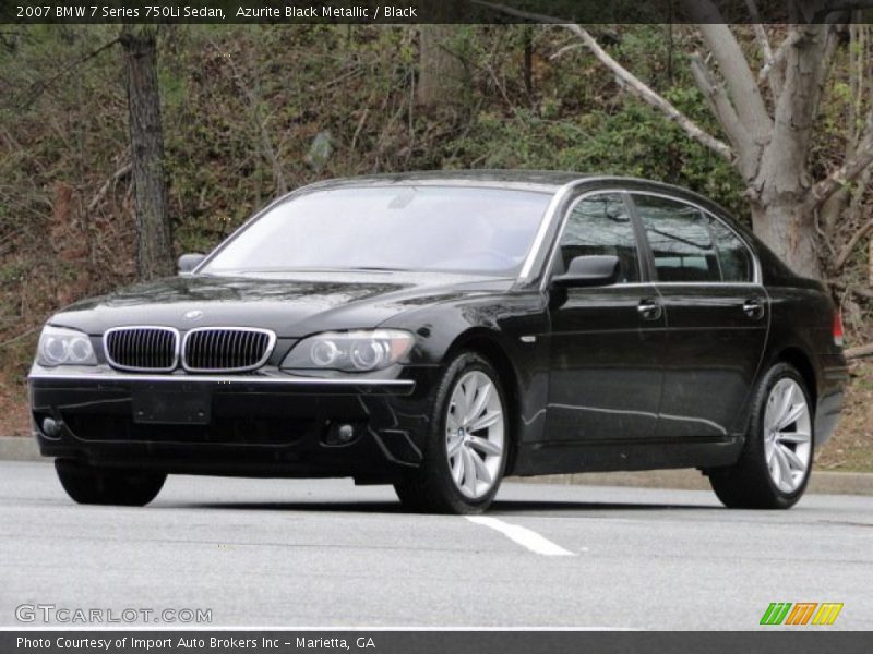 Azurite Black Metallic / Black 2007 BMW 7 Series 750Li Sedan