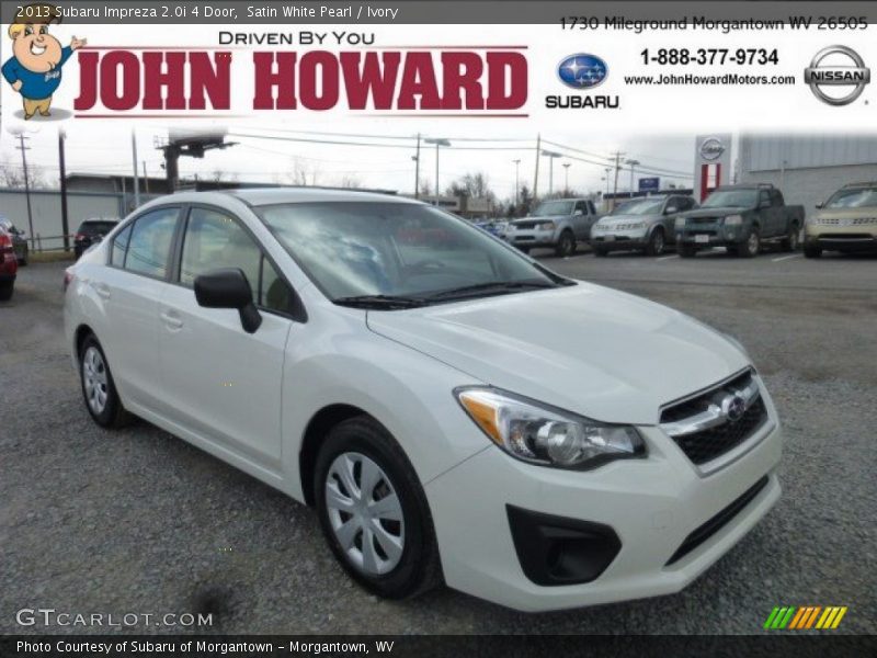 Satin White Pearl / Ivory 2013 Subaru Impreza 2.0i 4 Door
