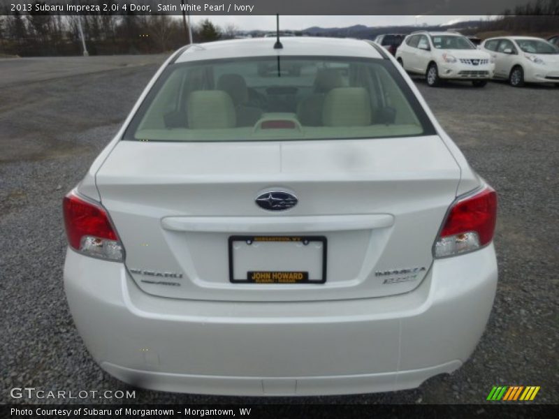 Satin White Pearl / Ivory 2013 Subaru Impreza 2.0i 4 Door