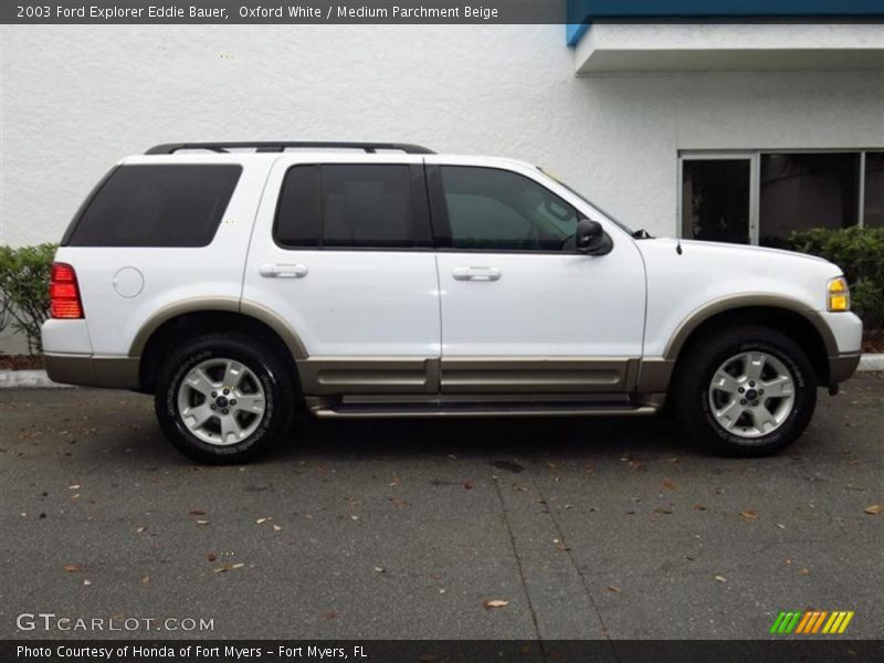 Oxford White / Medium Parchment Beige 2003 Ford Explorer Eddie Bauer