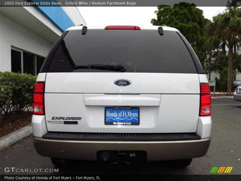 Oxford White / Medium Parchment Beige 2003 Ford Explorer Eddie Bauer