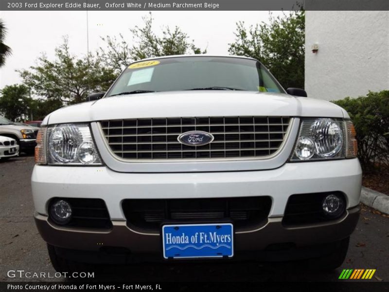 Oxford White / Medium Parchment Beige 2003 Ford Explorer Eddie Bauer